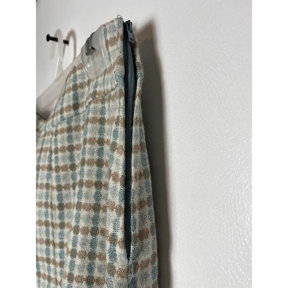 H&M Wool A-Line Knee Length Skirt Womens 6 Polka Dotted Academia Y2K Blue - Picture 5 of 13